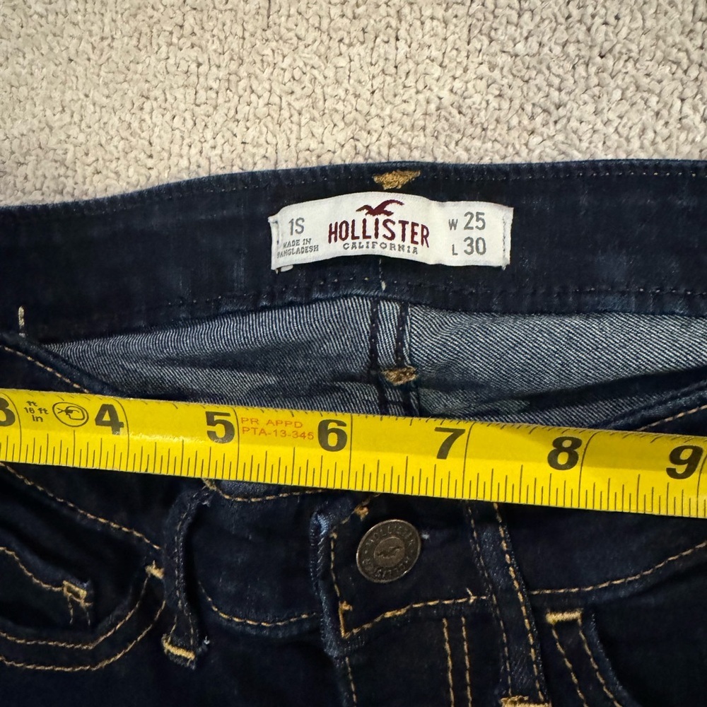 Hollister Navy Straight Leg Jeans Women's Minimalist Preppy Y2K - Picture 4 of 5